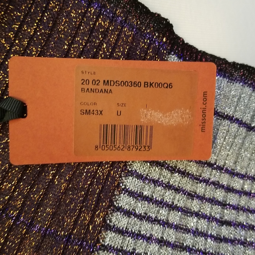Missoni Metallic Ribbed Knit Bandana Scarf - Picture 7 of 14
